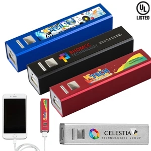 UL Listed Aluminium 2200 mAh Lithium Ion Portable Power Bank