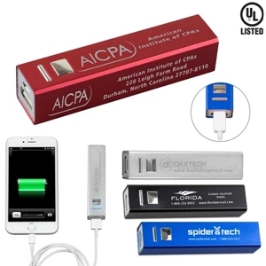 UL Listed Aluminium 2200 mAh Lithium Ion Portable Power Bank