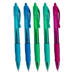 Plastic Ballpoint Pen With Rubber Grip