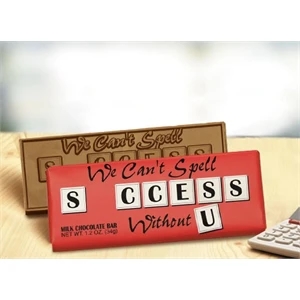 We Can't Spell Success Without U Chocolate Bar