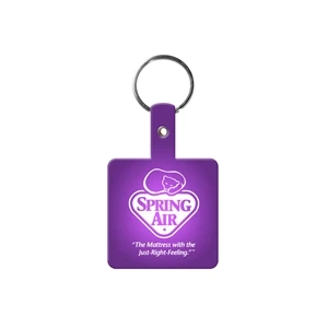 Square Shape Flexible Key Tag with Keychain