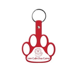Paw Shape Flexible Key Tag with Keychain