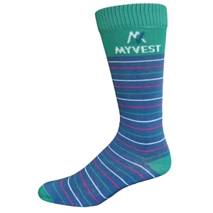 Made in USA Cotton Crew Dress Socks with All Over Design