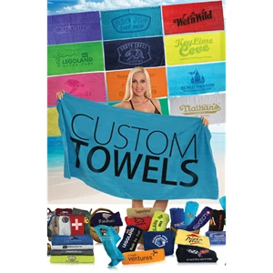 30x60 Terry Velour Promotional Beach Towel 11 Lb per Dz.
