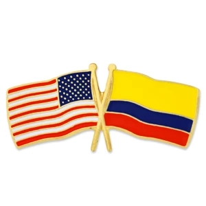 USA & Columbia Flag Pin