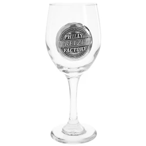 Wine Glass with Metal Medallion