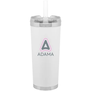 Custom Logo 24 oz Brooklyn Stainless Insulated Travel Tumbler w/Straw