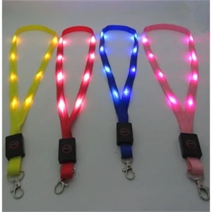 Custom Logo Polyester Nylon LED Lanyard Badge Holder