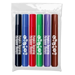 Pumpkin Decorating Permanent Markers In Plastic Pouch