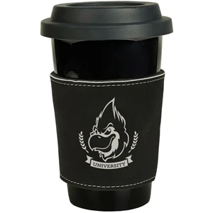 Custom Beverage Holder Mug Sleeve, Leatherette