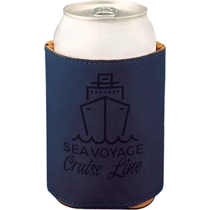 Custom Beverage Holder Mug, Leatherette - Blue