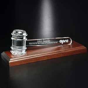 Crystal Gavel on Royal Finish Base