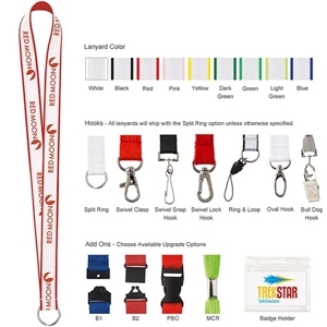 1'' Polyester Lanyard with Ribbon
