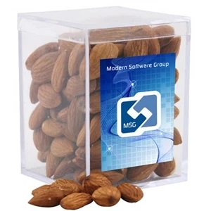 Almonds in a Clear Acrylic Square Box