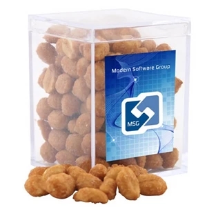 Honey Roasted Peanuts in a Clear Acrylic Square Box