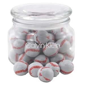 Chocolate Baseballs in a Glass Jar with Lid