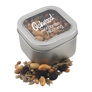 Large Tin with Window Lid and Trail Mix