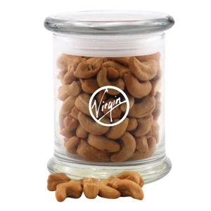 Cashews in a Large Round Glass Jar with Lid