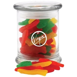 Assorted Fish in a Large Round Glass Jar with Lid