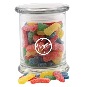 Sour Kids in a Large Round Glass Jar with Lid