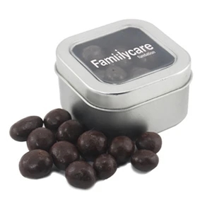 Tin with Window Lid and Chocolate Espresso Beans