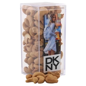 Cashews in a Clear Acrylic Square Tall Box