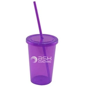 16 oz Acrylic Tumbler with Straw