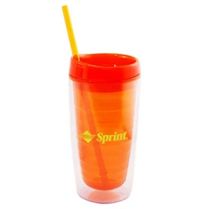 16 oz Double Wall Acrylic Tumbler with Straw