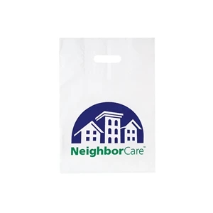 Patch Handle Reinforced Plastic Die Cut Bag - Flexo Ink