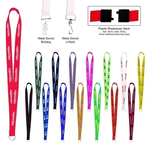 Sewn Screen Printed Polyester Value Lanyard