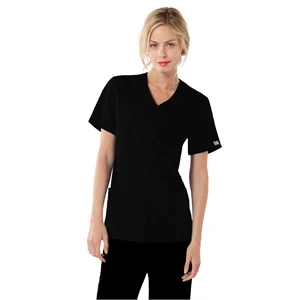 Workwear Snap Front V-Neck Top