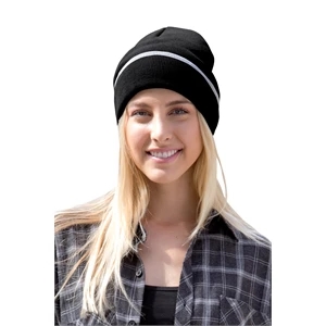 Edge Stripe Knit Beanie