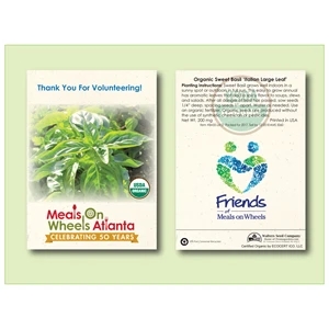 Organic Basil 'Large Leaf' Seed Packet - Size 3.25" x 4.5"