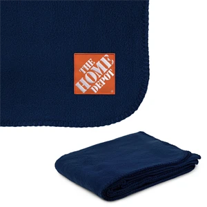 Custom Logo 260g Anti-Pill Embroidered Fleece Throw Blanket 50" x 60"