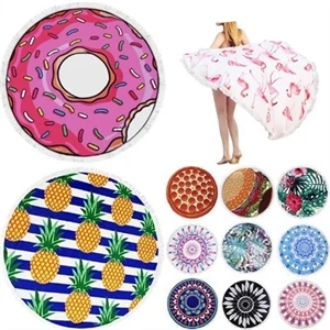 Custom Pattern Microfiber Round Beach Towel
