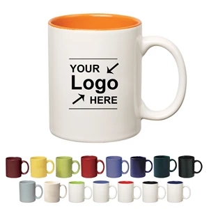 11 Oz. Colored Stoneware Mug With C-Handle