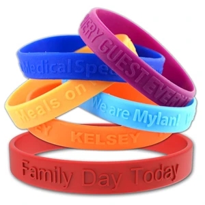 Custom Embossed Silicone Wristbands