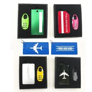 Coded Lock With Aluminium Luggage Tag Gift Box Set