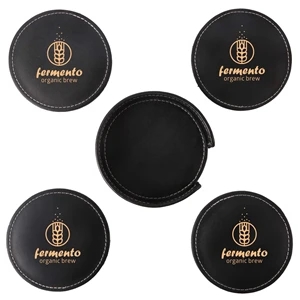 Benson Bonded Leather Round Coaster