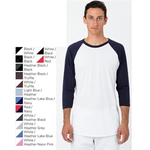 3/4 Sleeve Poly Cotton Raglan Unisex Shirt