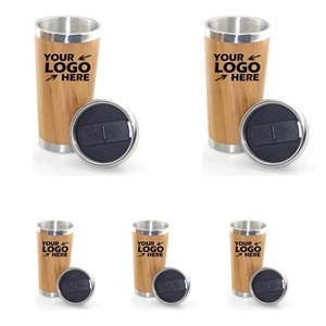 Stylish 16Oz Double Wall Bamboo Tumbler - Sip Sustainably