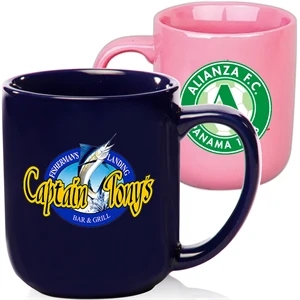 16 oz. Smooth Molded Glossy Coffee Mugs w/ High-curved Grip