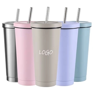 17 Oz Insulated Stainless Steel Straw Cup