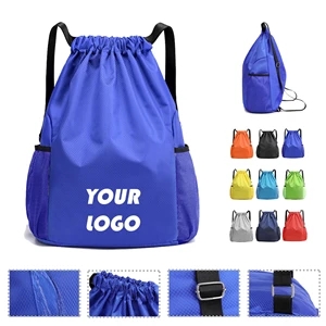 Drawstring Backpack with Mesh Pockets