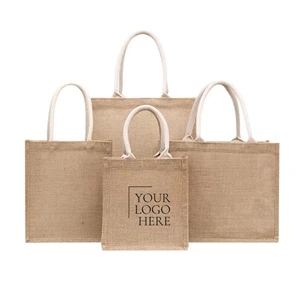 Large Burlap  Jute Tote Bag with Handles