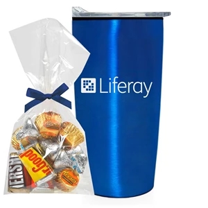 Custom Logo 20 oz. Straight Tumbler with Plastic Liner Gift Sets