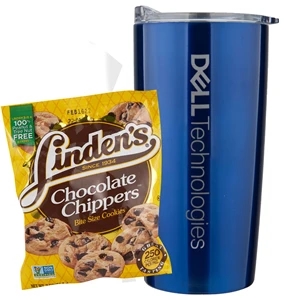 Custom Logo 20 oz stainless steel straight tumbler with Cookies