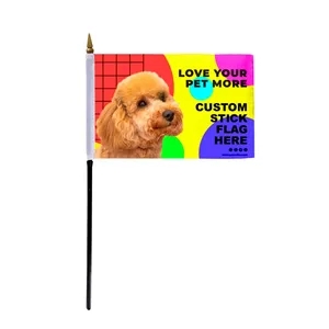 4" x 6" Custom Stick Flag - Digital Print