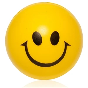 Smiley Face shaped Stress Ball Reliever w/ Custom Logo