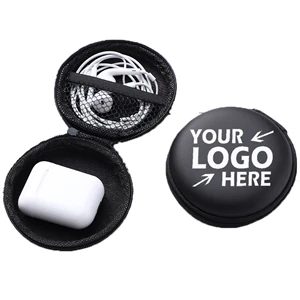 Portable Round Earphone Carrying Case